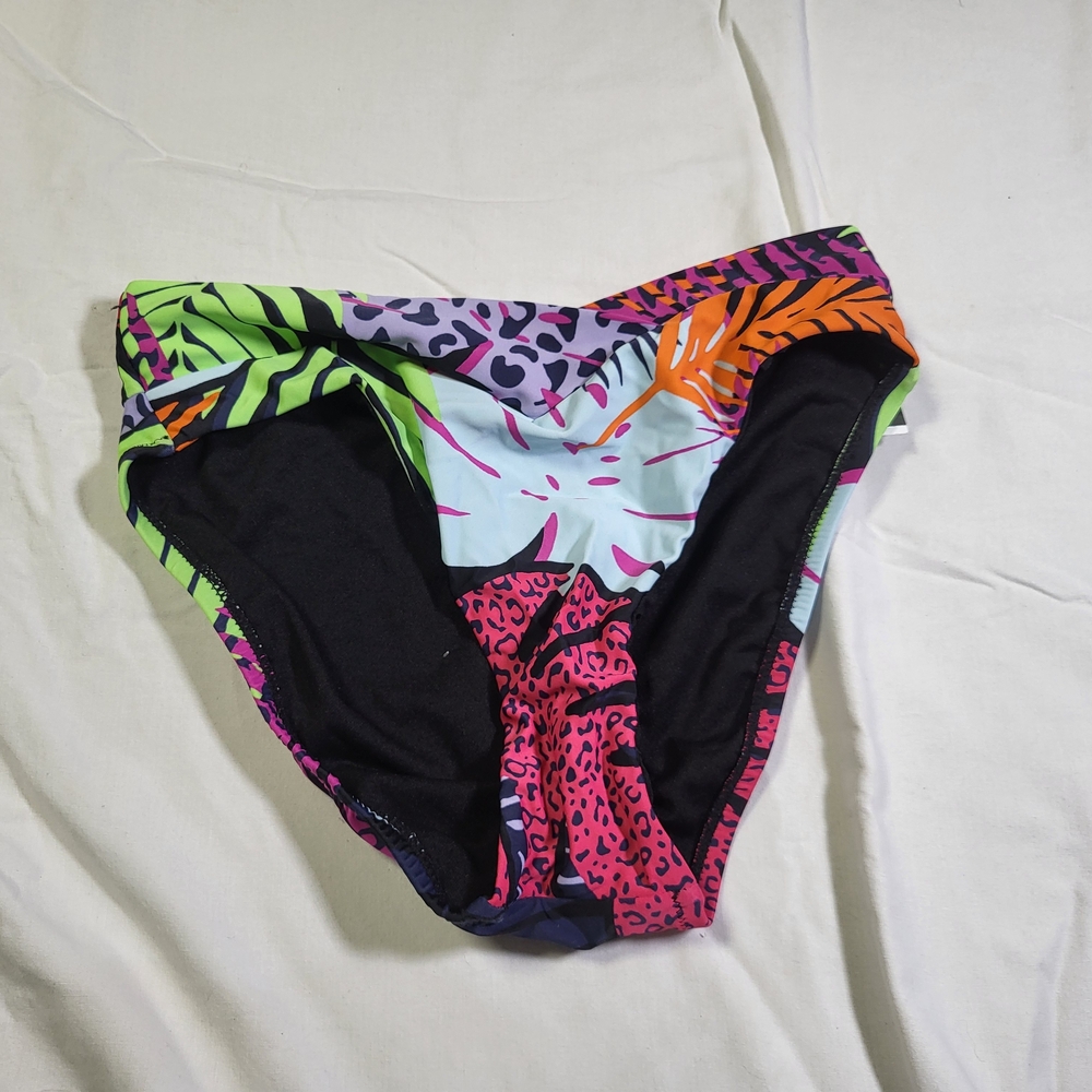 Nwt Bar III Multicolor Tropical Print Bikini Swimsuit Swim Bottom Womens Size XS